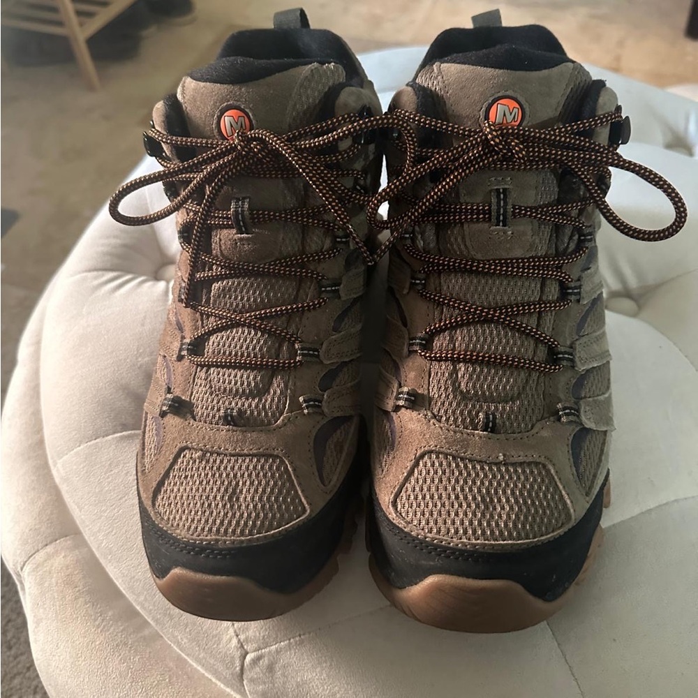 Merrell Moab 3 Mid Waterproof Men's Athletic Shoes - Olive/Gum Brown and Black